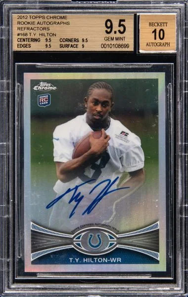 2012 Topps Chrome Hilton Autographs Refractor 168 #T.Y. card image