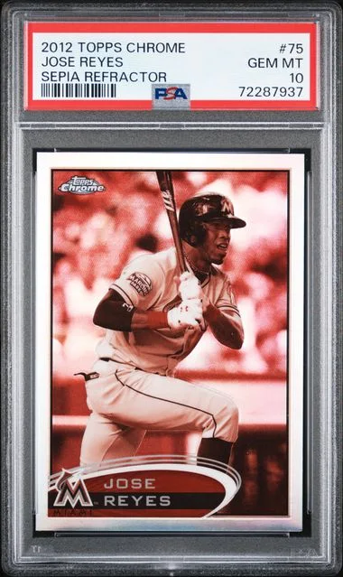 2012 Topps Chrome Jose Reyes Sepia Refractor #75 card image