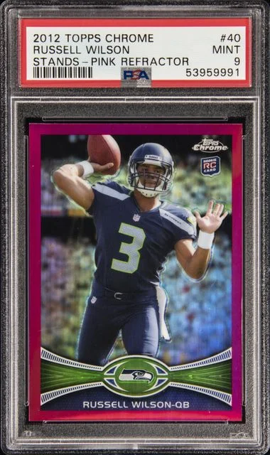 2012 Topps Chrome Russell Wilson, Stands Visible Pink Refractor #40 card image
