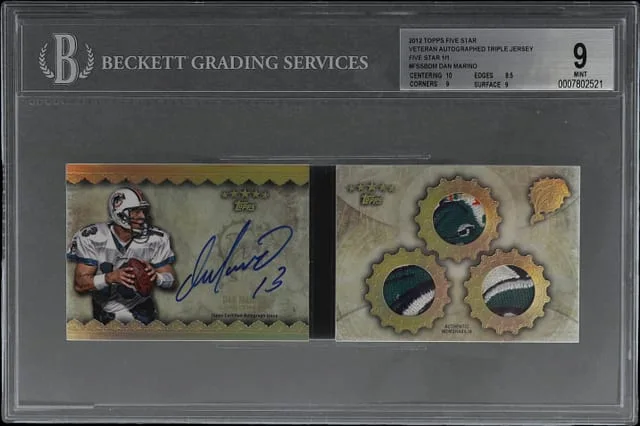 2012 Topps Dan Marino Five Star Veteran Autographed Triple Jersey #FSSBDM card image