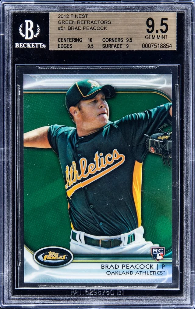 2012 Topps Finest Brad Peacock Green Refractors #51 card image