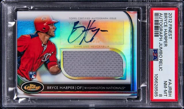 2012 Topps Finest Bryce Harper Autographed Jumbo Relic #AJR-BH card image