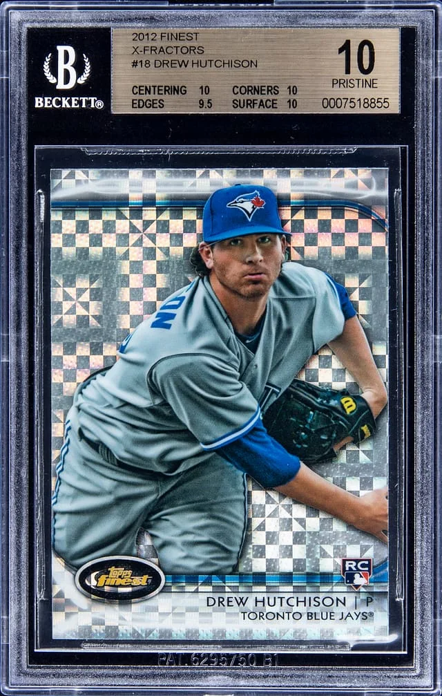 2012 Topps Finest Drew Hutchison - PRISTINE 10 X-Fractord #18 card image