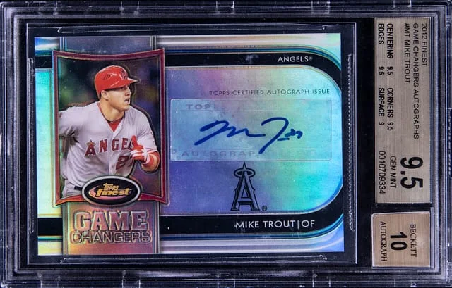 2012 Topps Finest Mike Trout Game Changers Autographs #GCA-MT card image
