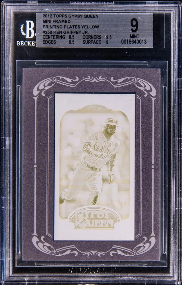 2012 Topps Gypsy Queen Ken Griffey Jr. Mini Framed Printing Plates Yellow #250 card image