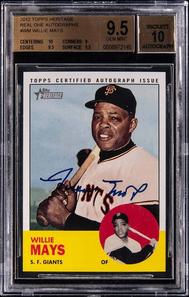2012 Topps Heritage Real One Willie Mays Autograph #ROA-WM card image