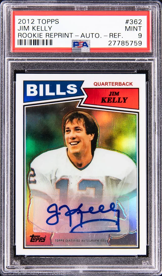 2012 Topps Jim Kelly Reprint Autograph Refractor #362 card image
