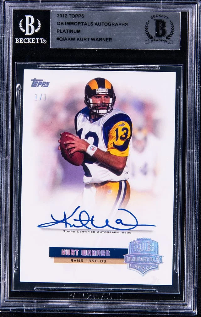 2012 Topps Kurt Warner QB Immortals Autograph #QIAKW card image