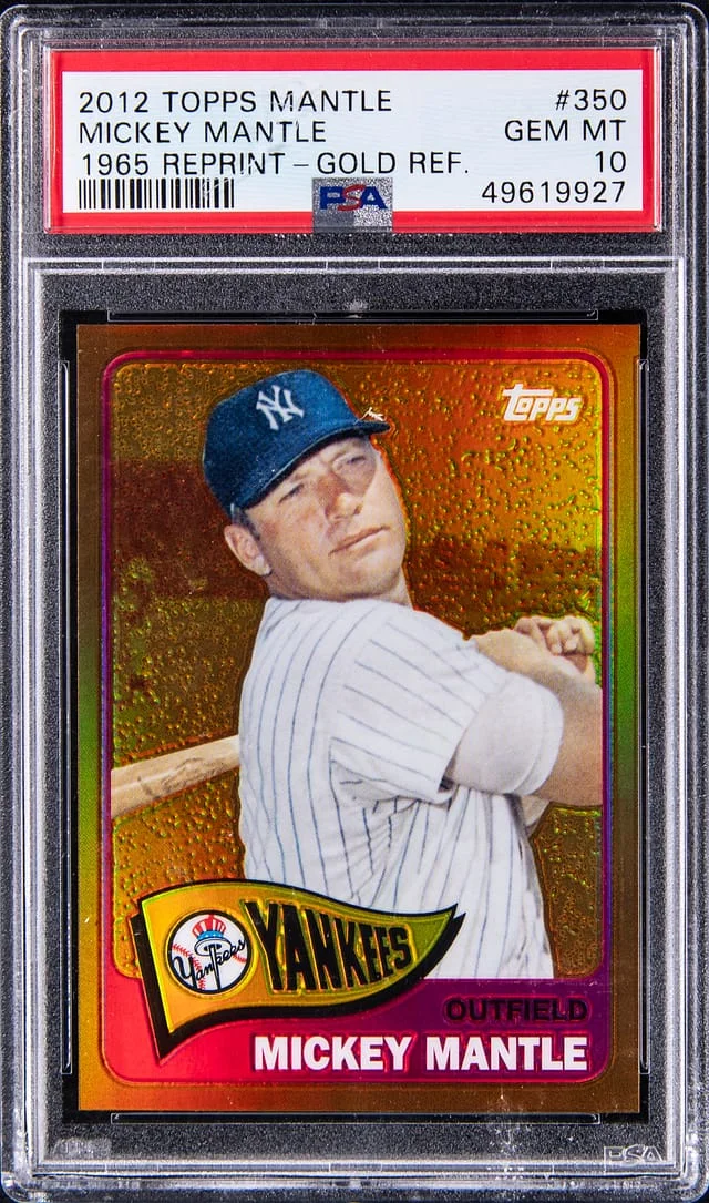 2012 Topps Mickey Mantle Mantle 1965 Reprint Gold Refractor #350 card image