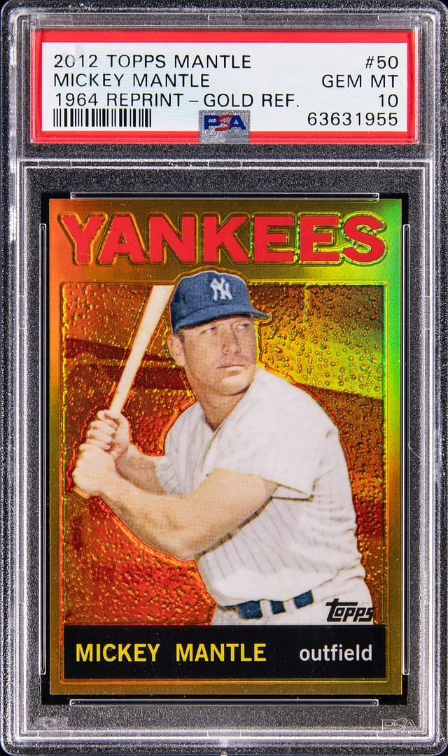 2012 Topps Mickey Mantle Mantle 1964 Reprint Gold Refractor #50 card image