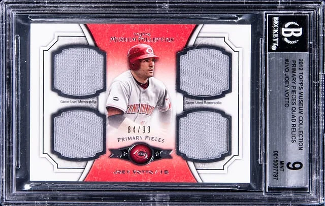 2012 Topps Museum Collection Joey Votto Primary Pieces Quad Relics #PPQR-JVO card image