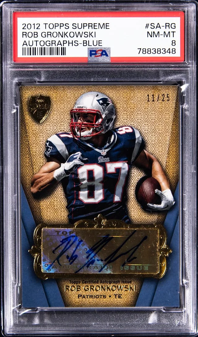 2012 Topps Rob Gronkowski Supreme Autograph Blue #SA-RG card image
