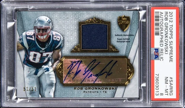 2012 Topps Rob Gronkowski Supreme Autographed Relic #SAR-RG card image