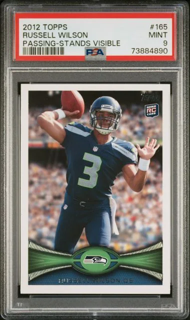2012 Topps Russell Wilson, Passing, Stands Visible #165 card image