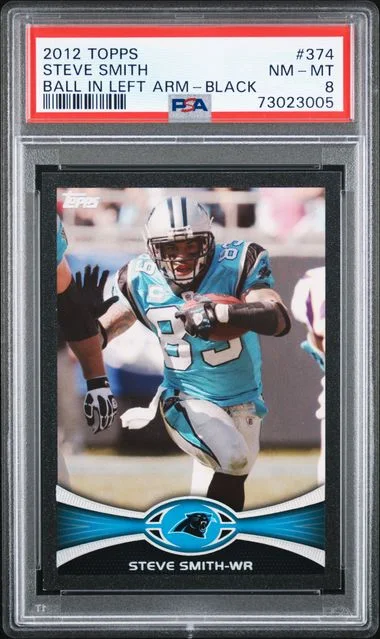 2012 Topps Steve Smith, Ball In Left Arm Black #374 card image