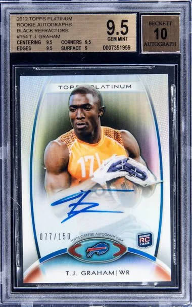 2012 Topps T.J. Graham Platinum Autographs Black Refractors #154 card image