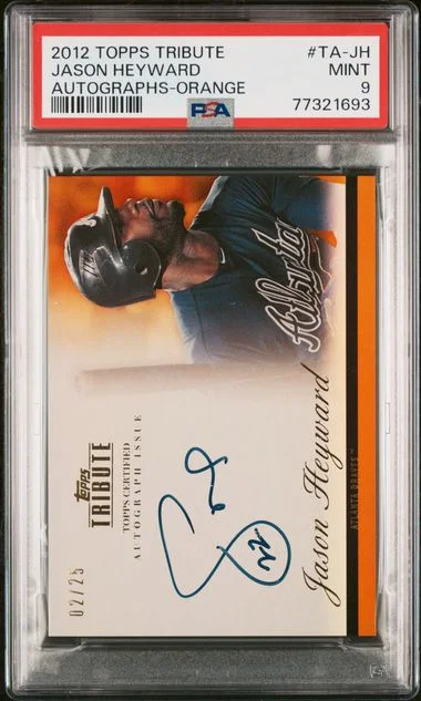 2012 Topps Tribute Autographs Orange Ta-Jh Jason Heyward #no-number card image