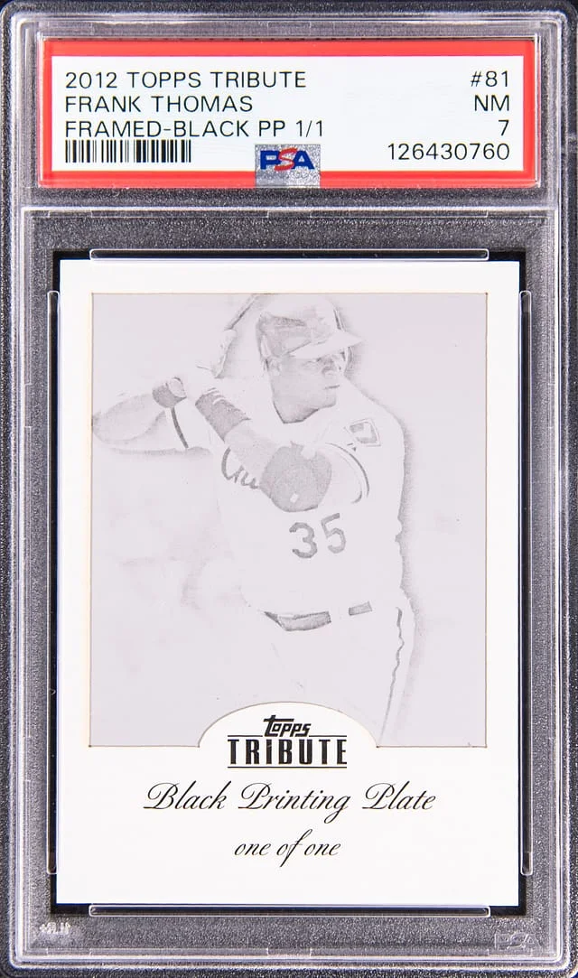 2012 Topps Tribute Frank Thomas Framed Black Printing Plate #81 card image