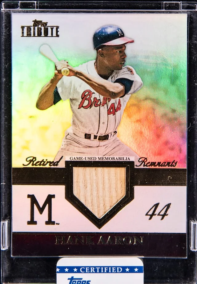 2012 Topps Tribute Hank Aaron Retired Remnants Relic #RR-HA card image