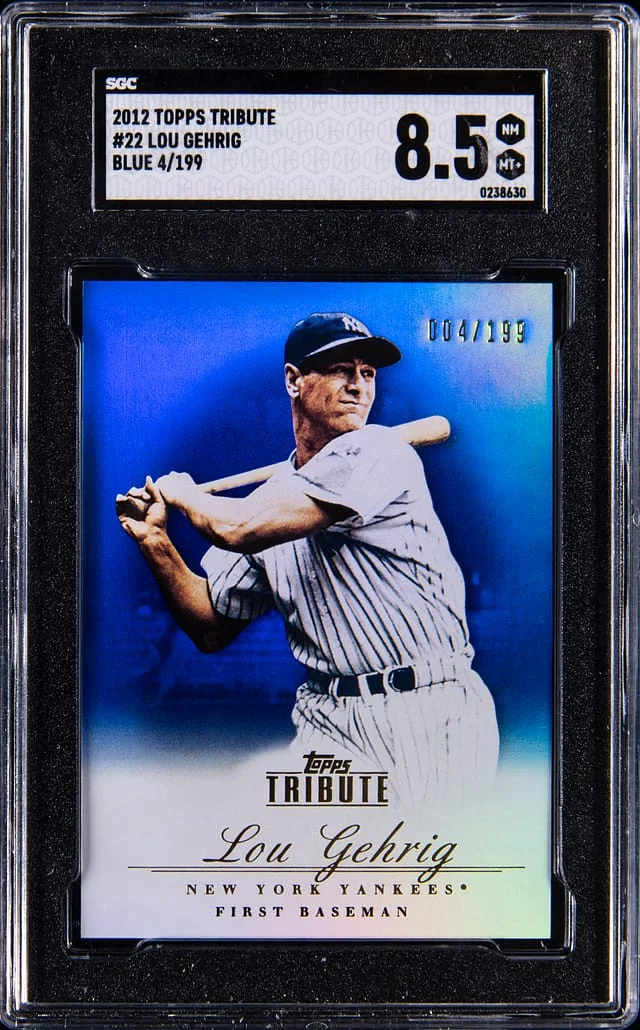 2012 Topps Tribute Lou Gehrig Blue #22 card image