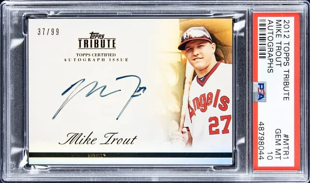 2012 Topps Tribute Mike Trout Autograph #MTR1 card image