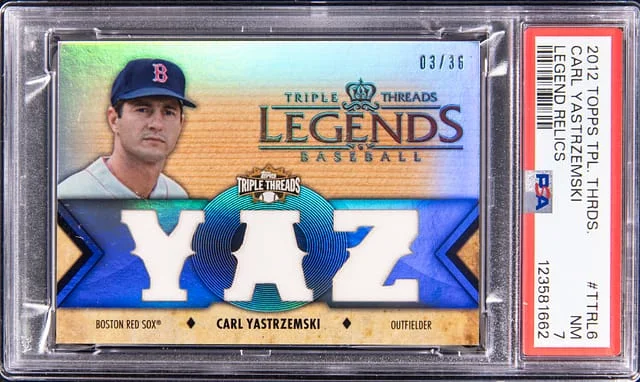 2012 Topps Triple Threads Carl Yastrzemski Legend Relics #TTRL-6 card image