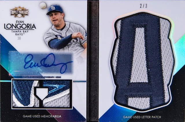 2012 Topps Triple Threads Evan Longoria Letter Plus Autograph #TTLPAR-11 card image