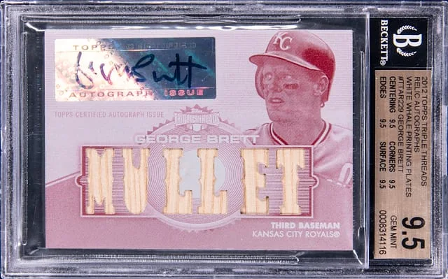 2012 Topps Triple Threads George Brett Relic Autographs White Whale Printing Plates #TTAR229 card image