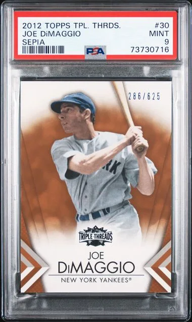 2012 Topps Triple Threads Joe DiMaggio Sepia #30 card image