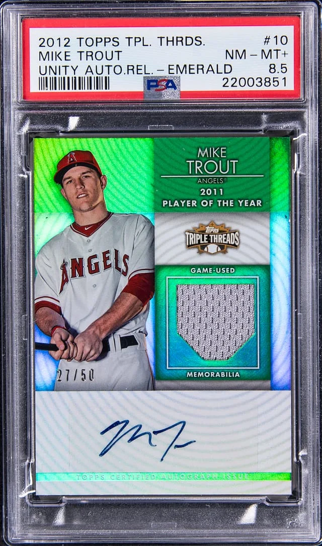 2012 Topps Triple Threads Mike Trout Unity Autograph Emerald #TTUAR-10 card image
