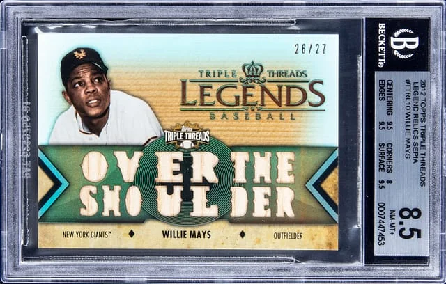 2012 Topps Triple Threads Willie Mays Legend Relics Sepia #TTRL-10 card image