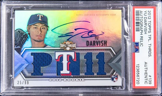 2012 Topps Triple Threads Yu Darvish Autograph Relic #139 card image