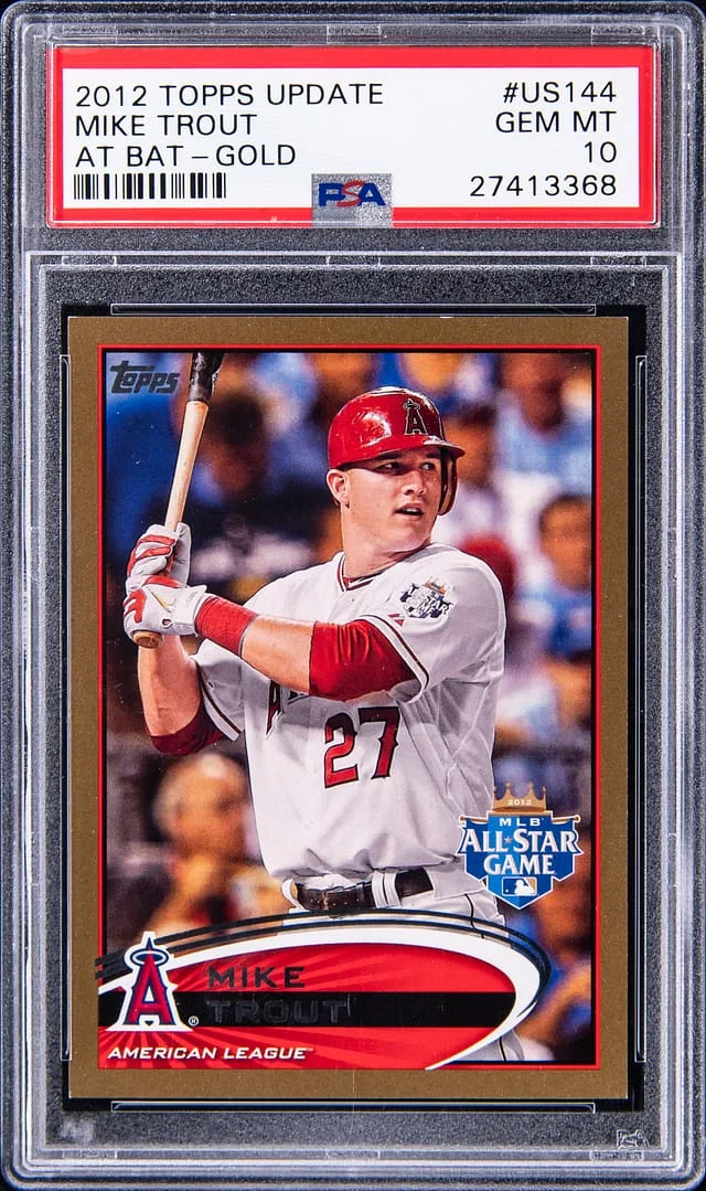2012 Topps Update Mike Trout, At Bat Gold #US144 card image