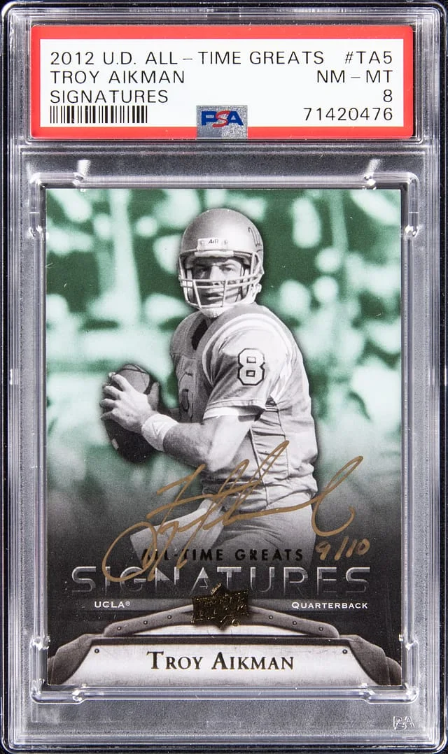 2012 UD All-Time Greats Signatures Troy Aikman #TA5 card image