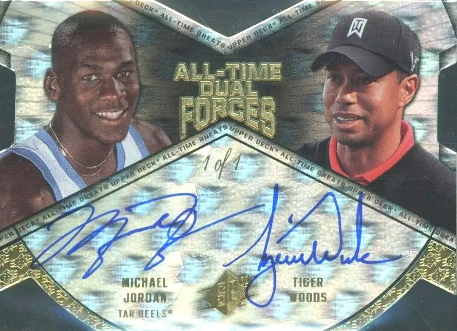 2012 Upper Deck All-Time Greats Michael Jordan All-Time Dual Forces Autograph #ATF2-JW card image
