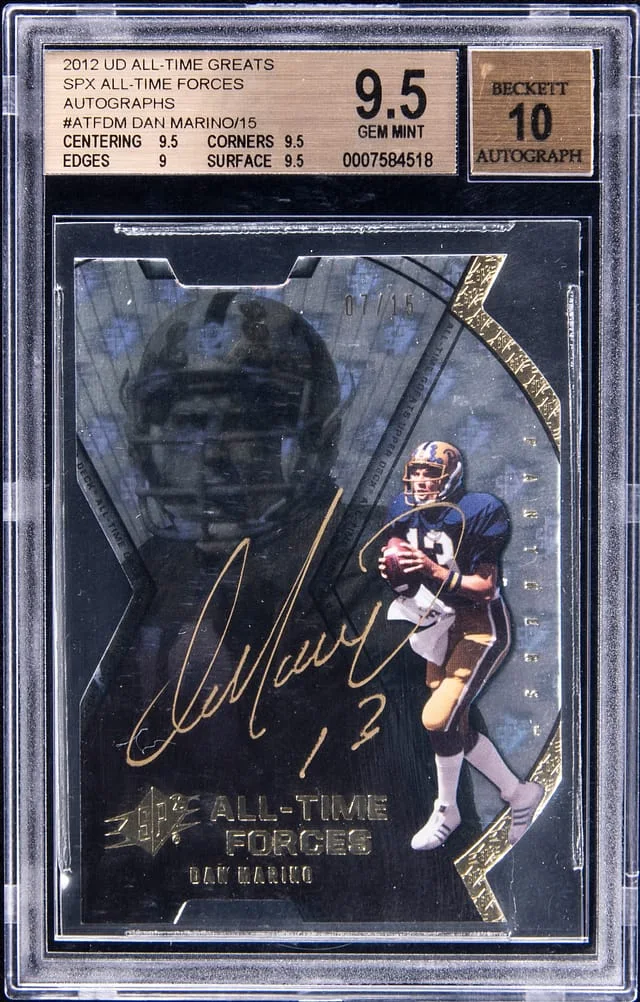 2012 Upper Deck Dan Marino All-Time Greats SPX All-Time Forces Autographs #ATFDM card image