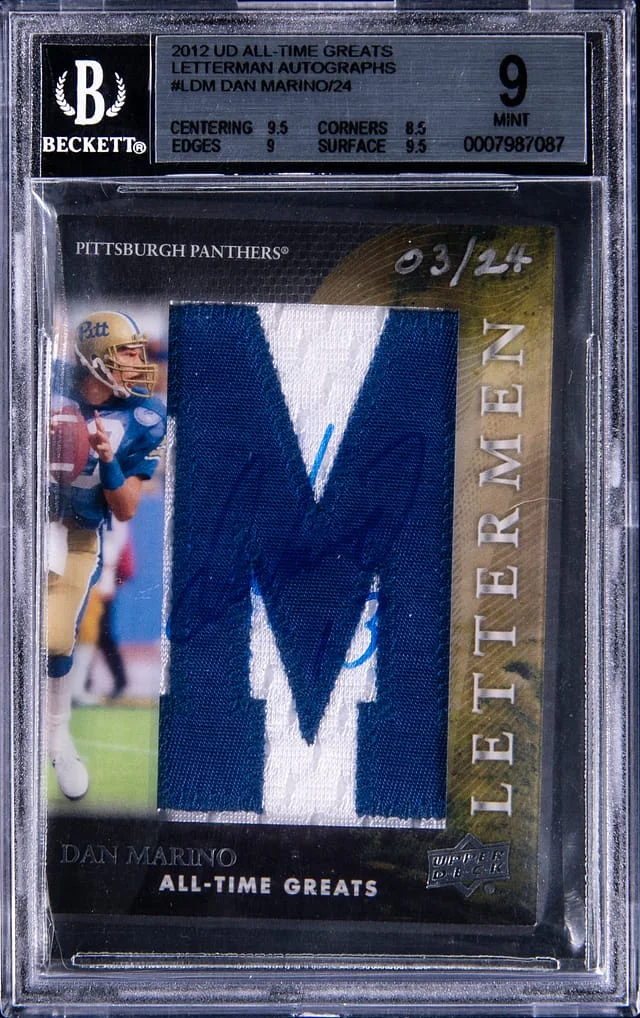 2012 Upper Deck Dan Marino All-Time Greats Lettermen Autographs #L-DM card image