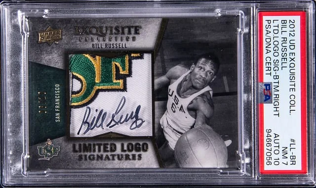 2012 Upper Deck Exquisite Collection Bill Russell Limited Logo Signature Bottom Right #LL-BR card image
