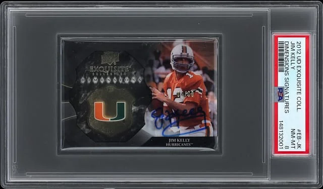 2012 Upper Deck Exquisite Collection Jim Kelly Dimensions Signatures #EB-JK card image
