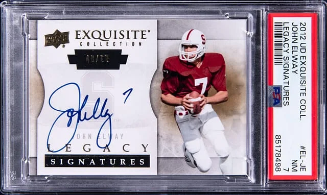 2012 Upper Deck Exquisite Collection John Elway Legacy Signatures #EL-JE card image