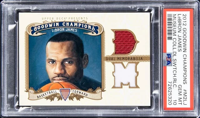 2012 Upper Deck Goodwin Champions LeBron James Museum Dual Swatch Relic #M2-LJ card image
