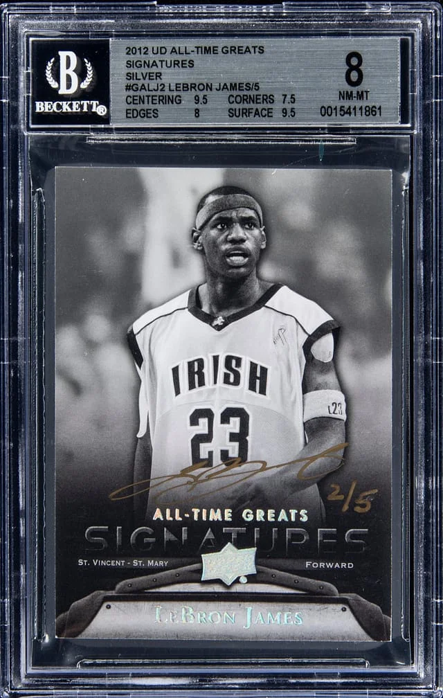 2012 Upper Deck LeBron James All-Time Greats Signatures Silver #GA-LJ2 card image