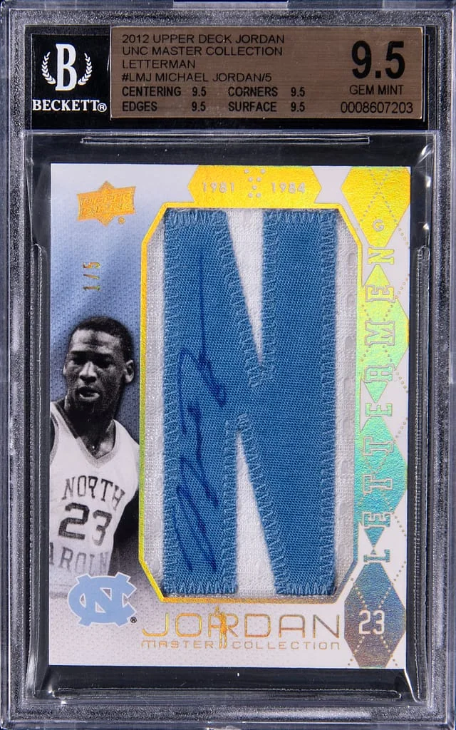 2012 Upper Deck Michael Jordan Jordan UNC Master Collection Letterman #L-MJ card image