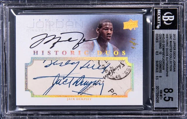 2012 Upper Deck Michael Jordan/Jack Dempsey Jordan UNC Master Collection Historic Duos Autographs #HD-JD card image
