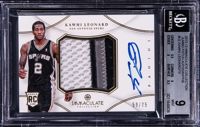 2013-13 Panini Immaculate Kawhi Leonard Jumbo Patch Autograph #PP-LE card image