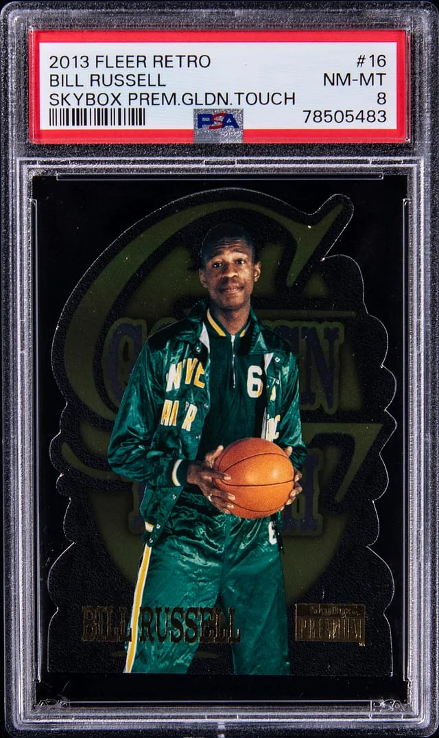 2013-14 Fleer Retro Bill Russell SkyBox Premium Golden Touch #16 card image