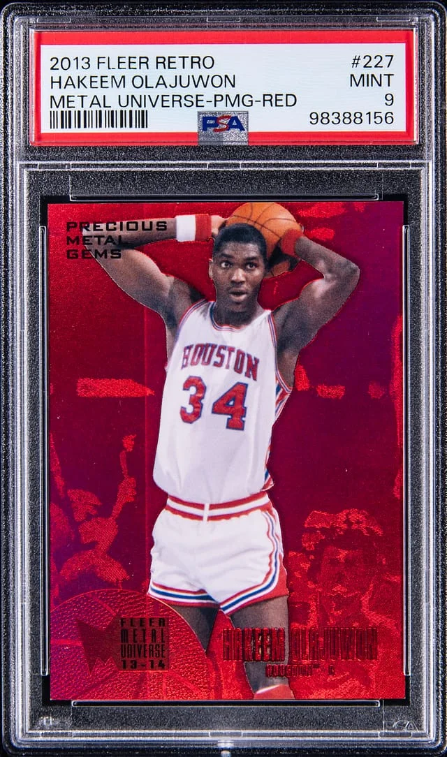 2013-14 Fleer Retro Hakeem Olajuwon Metal Universe Precious Metal Gems #227 card image