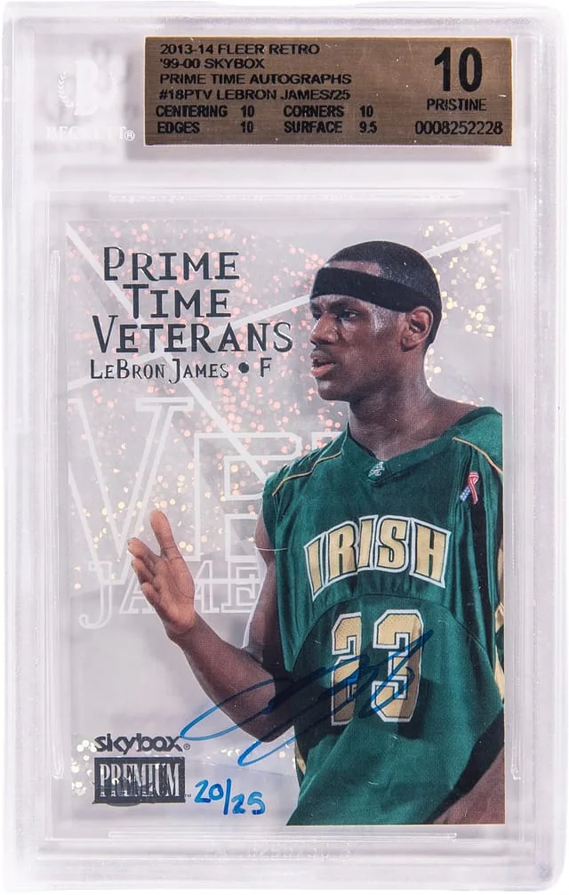 2013-14 Fleer Retro LeBron James 99-00 SkyBox Prime Time Autographs #18PTV card image