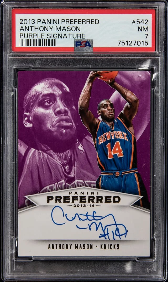 2013-14 Panini Anthony Mason Preferred Purple Signature #542 card image