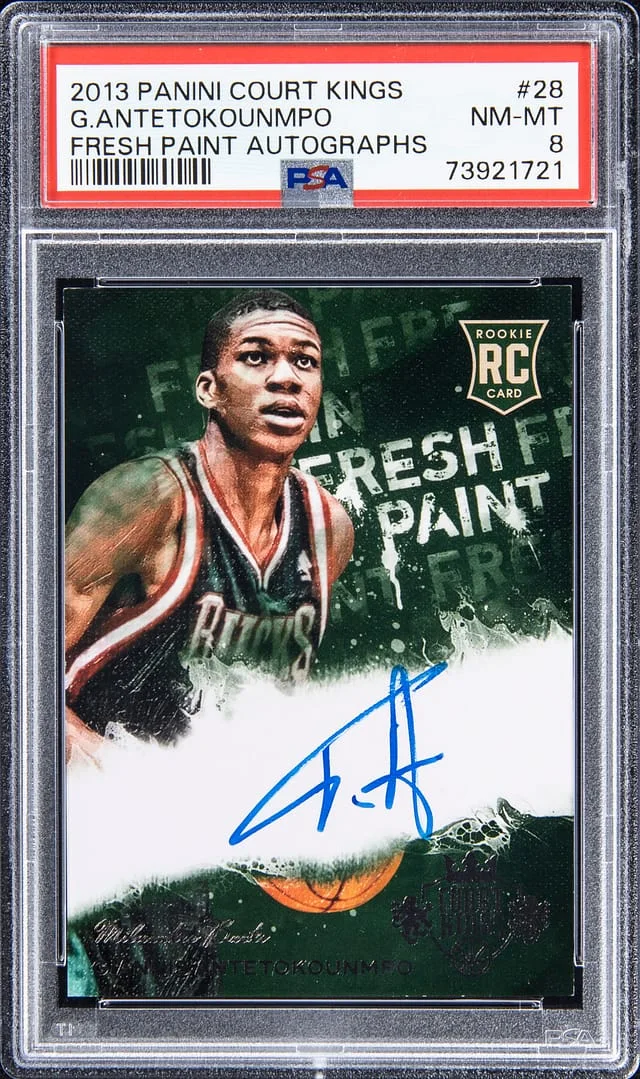 2013-14 Panini Court Kings Giannis Antetokoumpo Fresh Paint Autograph #28 card image
